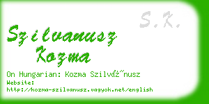 szilvanusz kozma business card